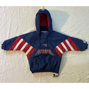 Vintage Starter Pro Line Patriots Pullover Jacket 1/2 Zip KIDS SIZE SMALL RARE